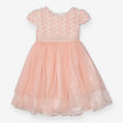 Dress pink 3D flowers bodice net skirt