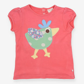 T-Shirt Pink with Chicken Applique