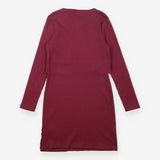 Burgundy Ribbed Long Sleeve Maternity