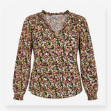 Blouse Multicolour Daisy Floral Long Sleeve