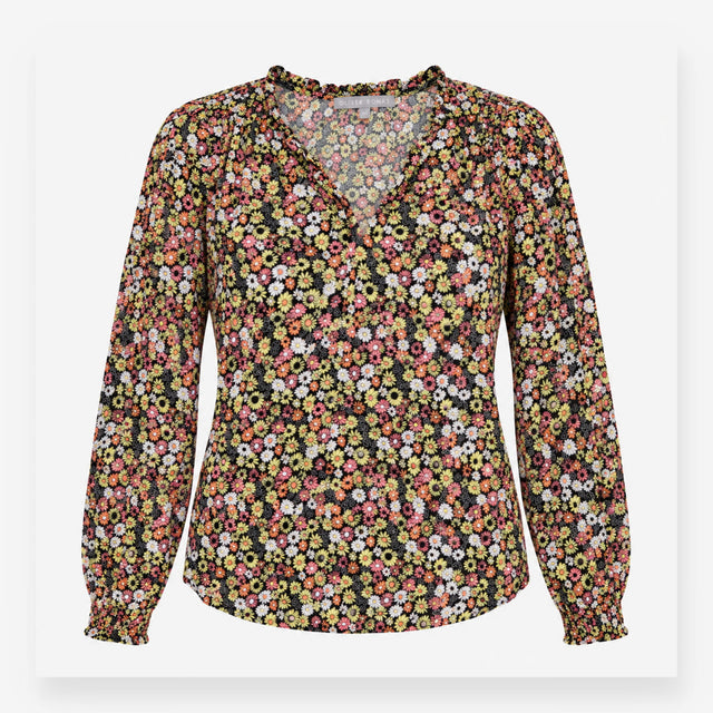 Blouse Multicolour Daisy Floral Long Sleeve