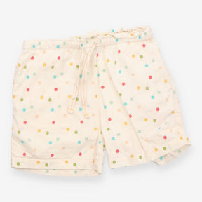 Shorts pull on cream rainbow spotted