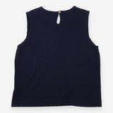 Top Sleeveless Knit Keyhole Back Navy