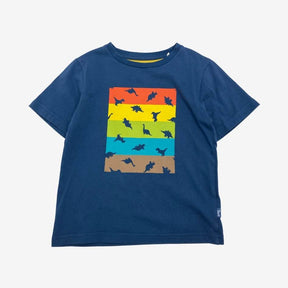 Blue Colourblock Dinosaur T-shirt