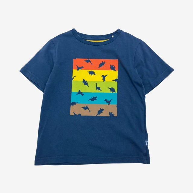 Blue Colourblock Dinosaur T-shirt