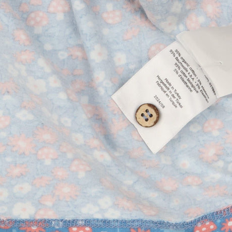 Dress jersey LS blue floral toadstools