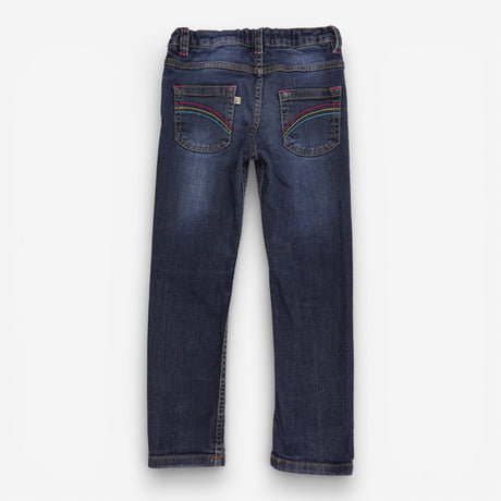 Jeans mid blue rinse with pink floral lining 