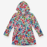 Towel poncho blue floral