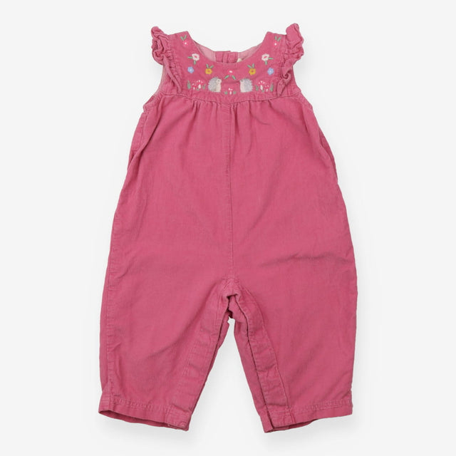 Dungaree cord pink hedgehog