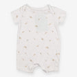 White shortie romper with lions and tigers