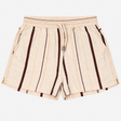 Shorts White Brown Stripe Drawstring Waist