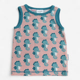 Vest Pink with Blue Seahorses and Edging