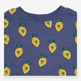 Tee Blue with Frill Hem and Lemons