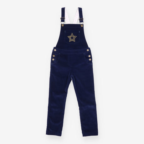 Dungarees Velour Navy with Star Applique