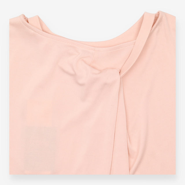 Top Light Pink Sleeveless Draped Twist Back