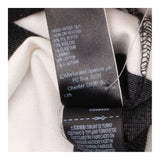Midi Dress Black Cream Stripe Embellished Collar S