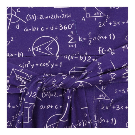 Dress Purple Maths Equation Print Short Sleeve Fit