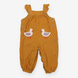 Dungaree set yellow spot cord ducks 