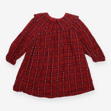 Dress Long Sleeve Checked Red with Heart Detail