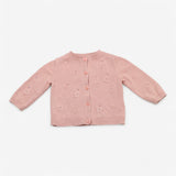 Cardigan Pink Knit with Flowers
