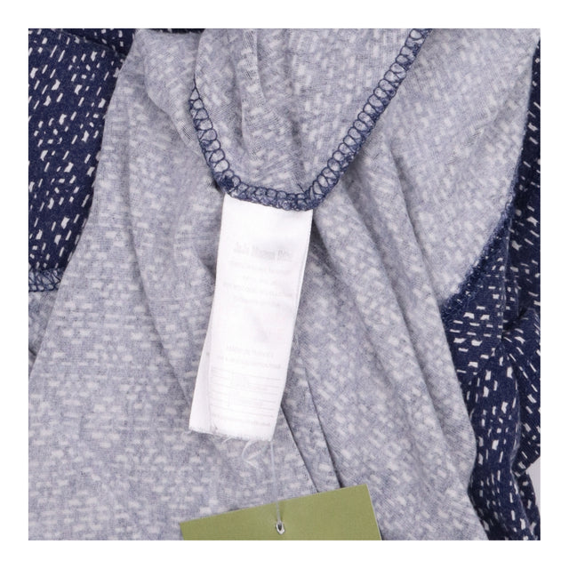 Dress Navy Blue Patterned Short Sleeve 
