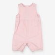 Pink and white stripe seersucker romper