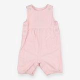 Pink and white stripe seersucker romper