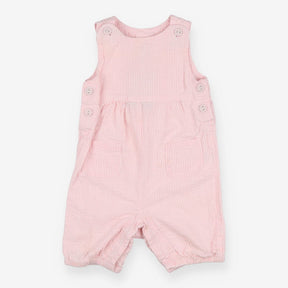 Pink and white stripe seersucker romper