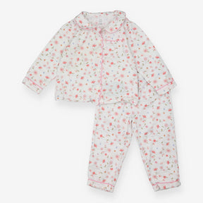 Pyjamas white with flowers woven traditional style