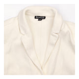 Blazer White Textured Cotton Two Button Notch Lape