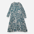 Midi Dress Patterned Long Sleeve Teal