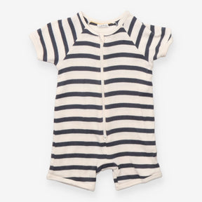Black and White Striped Romper