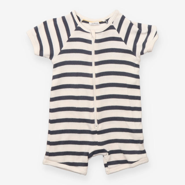 Black and White Striped Romper