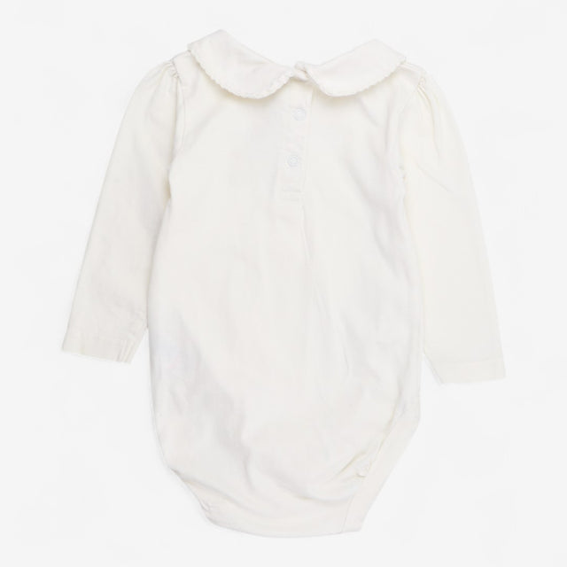 Bodysuit white collared Long sleeve