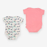 Bodysuits White and Pink Puffins 2-Pack