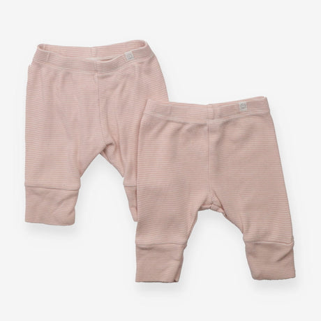 Pink and white striped leggings 2pc