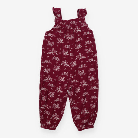 Burgundy cord dungarees woodland animals