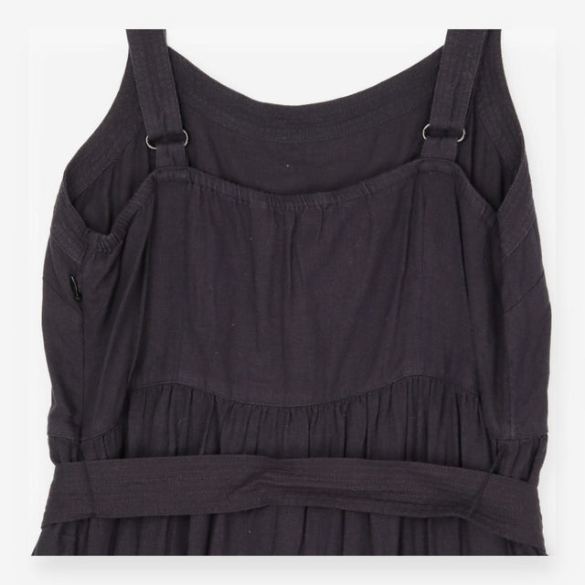 Nita Linen Blend Strappy Maxi Dress Waist Tie