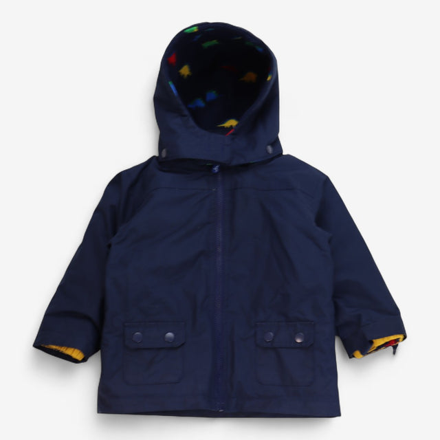 Raincoat navy detachable dinosaur fleece lined
