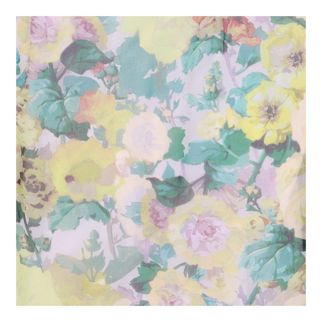 Dress open back floaty yellow and green florals