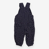 Dungarees navy blue cord white spot