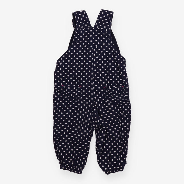 Dungarees navy blue cord white spot
