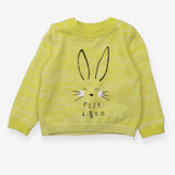 Neon yellow knit sweater peek-a-boo