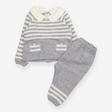 Mon caramel knit outfit grey and white