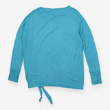 Tie hem long sleeve top in tobermory teal