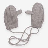 Mittens on string grey knit