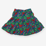 Skirt cord tiered blue squirrels leaves acorns