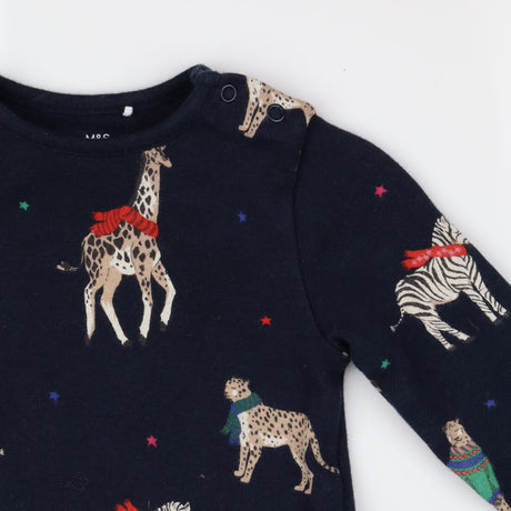 Sleepsuit navy zebra giraffe cheetah