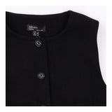 Black Tailored Button Front Waistcoat