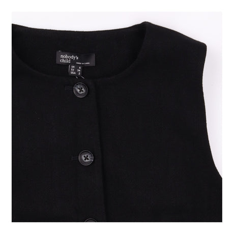 Black Tailored Button Front Waistcoat